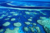 Aerial view of the Great Barrier Reef ; Hook Reef<br>Hardy Reef