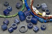 Bohemian cobalt blue glass beads for trading ; (1900) Venda and Matabele site from Iron age Northern Tuli (GR)