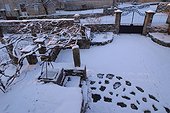 Matin d'hiver dans un village France