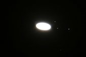 Saturne et quatre de ses plus gros satellites ; Site d'observation : Observatoire du Pic du Midi