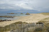 Beach and dune of the South-east of the island of Houat Morbihan France 