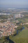 Town of Sarralbe and its industrial park in the Moselle France  