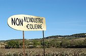 Demonstration pannel against wind industry France
