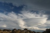 Formation of cumulus and clouds lenticular on Bastia