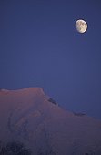 Gibbous Moon on the Mont-Blanc mass France ; Age of the Moon : 11 days 20 hours