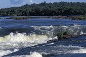 Mouvement d'eau dans le fleuve Iguaçu Argentine