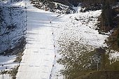 Track black Plenay lined with snow cannons France