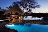Fair outdoor hotel pool and lighted Namibia