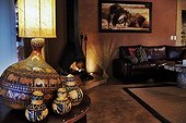 Luxurious African decor in a hotel room Namibia