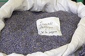 Bag of biological Lavender on a market Villaz France