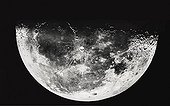 Last quarter of Moon viewn by telescope