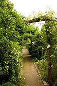 Allée avec portique en acacia Jardin de Marguerite Alsace