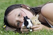 Rabbits and girl France