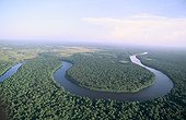 Air shot of the river Sinnamary French Guiana