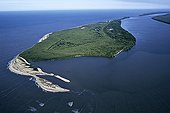 Air shot of River Mana's mouth French Guiana
