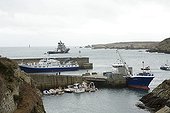 Boats in a port on Ouessant island France