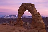 Sunset over Delicate Arch in Arches National Park USA