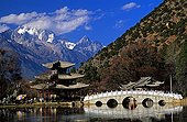 Pavilion of the Moon and Jade Mountain Lijiang South China ; Pavilion used as a decor for Chinese cinema