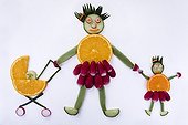 Dolls made with 5 fruits and vegetables