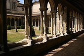 Cloister of the monolithic church of Saint-Emilion France 
