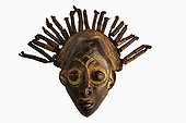 Mask from Cameroon and used to celebrate good harvests ; Masks are part of ceremonial costumes and are used in social and religious events