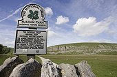 Sign of the Malham Tarn Natural Reserve England  ; Location: near Settle. 