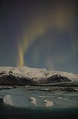 Aurora borealis above the montains Islande