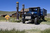 Gasoline station and vehicle from 1927 to Bodie Ghost Town  ; State Historic Park <br>National Historic Landmark <br>