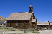 Wooden church ghost town of Bodie California USA  ; State Historic Park <br>National Historic Landmark <br>