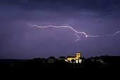 Intercloud lightning above the village of Iguerande France