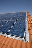 Photovoltaic panels on the roof of a farm building 