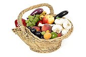 Basket of fruit and vegetables in summer studio  