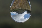 Puy de Dome reflected in a drop Auvergne France ;  