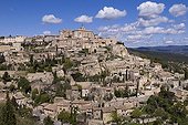 Village of Gordes in the Luberon Park Provence France ; Ranked among the most beautiful villages of France.