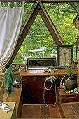 Bathroom of a house in the shape of geodesic domes