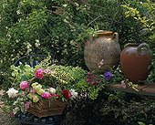 Bouquet on a garden table