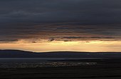 Sunset on Lake Stanwell Fletcher Somerset Island Canada ; This is one of the largest freshwater lakes in Nunavut