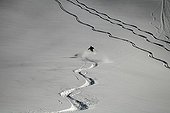 Ski hors piste Val d'Isère Alpes France 