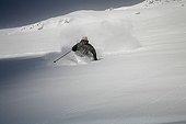 Ski hors piste Val d'Isère Alpes France  ; Character: Gilles Chappaz 