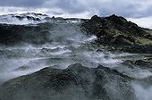 Hot lava field Volcano Krafla Iceland  ; The last eruption dates back to 1984