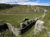 Ruins of the Inca fortress of Sacsayhuaman Cusco Peru