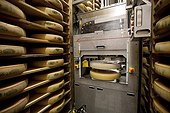 Robot for brushing and turning the Comté (cheese) France  ; Cooperative Mont Rivel
