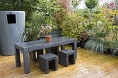 Garden terrace with contemporary furniture