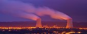 Nuclear thermal power station Golfech in early night France
