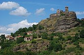 Church on rocky Languedoc France 