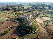Aerial View of Castelnau-de-Montmiral village of Tarn France