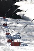 Snowmaking on a ski slope The Fourgs Doubs France