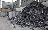 Piles of slag in a sorting of waste France ; Company Haganis