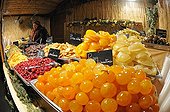 Fruit stand at the Christmas market Montbeliard France 