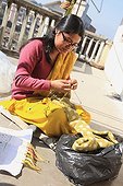 Woman Knitting Trade Fair Kathmandu Nepal